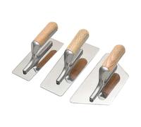 Polished Stainless Steel Venetian Plaster Trowel Set 3 PC Paint Plastering Finishing Hand Tools SilverWood Color