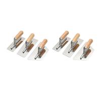 Polished Stainless Steel Venetian Plaster Trowel Set 6 PC Paint Plastering Finishing Hand Tools Silver&wood color