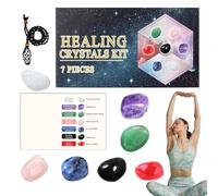 Polished Stones and Crystals, Set of Crystals and Stones - Set of Crystals of Meditation Stones, Gems Collection Polished Stones Ornaments in Stones and Tumbled Crystals for Living Room