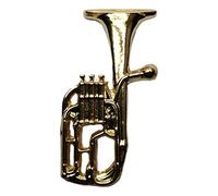 Polished Tenor Horn/Baritone gold-plated pin badge