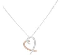 Polished Two Tone Layered Heart Necklace