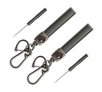 Polished Zinc Alloy & Genuine Leather Car Keychain for Men Women, 360° RotatableHook & Screwdriver, Universal Anti-Lost Car Keyring Holder, Stylish Durable Accessory for Family Holiday Birthday Gift