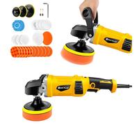 Polisher, 125/150/180mm Car Polisher, Car Detailing Kit, U-Shaped Handle, 6 Variable Speed 800-5800RPM for Car Polishing and Waxing