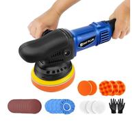 Polisher Buffer Dual Action 5inch Electric Polisher Kit, 6 Variable Speed 2800 to 5800RPM, with Side Handle and D-Handle, Lock Switch, Multi-Accessories for Car Polishing, Waxing, Wood Sanding