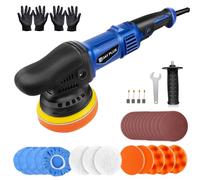Polisher for Car Detailing, Car Buffer Polisher, Random Orbital Polisher with 6 Variable Speeds, Detachable Handle, 5X Sponge Pads, 3X Wool Pads, 5X Polishing Bonnet and 12x Sanding Papers