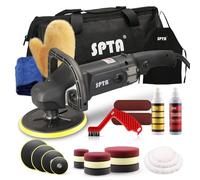 polisher SPTA 7 Inch 180mm Rotary Polisher & Polishing Pads Set for Auto Buffing and Polishing, Black