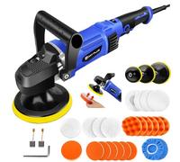 Polishers and Buffers, 1400W Electric Car Polisher Machine - Rotary Polishing Machine Kit with 6 Variable Speed Control, Corded Buffing Machine for Cars, Vans, Caravans, Sponge and Wool Pads Included