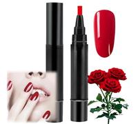 Polishey Nail Polish Pen,3 in 1 One Step Gel Nail Varnish Pen,One Step Nail Polish G/el Pen,LED G/el N/ail Polish Pen,N/ail Art Tool,N/ail Art Pe/n Set for Women,Na/il Polish Pens for Real Na/ils(Red)
