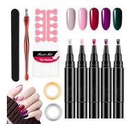 Polishey Nail Polish Pens UK 5PCS Nail Polish Pen Set Nail Arts Pens Set, Quick Dry Polishey Nail Arts Pens One-Step Nail Gel Pen Nail Varnish Pens For Real Nail,Nail Pens Gel Polish