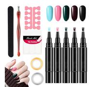 Polishey Nail Polish Pens UK 5PCS Nail Polish Pen Set Nail Arts Pens Set, Quick Dry Polishey Nail Arts Pens One-Step Nail Gel Pen Nail Varnish Pens For Real Nail,Nail Pens Gel Polish