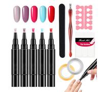 Polishey Nail Polish Pens UK 5PCS Nail Polish Pen Set Nail Arts Pens Set, Quick Dry Polishey Nail Arts Pens One-Step Nail Gel Pen Nail Varnish Pens For Real Nail,Nail Pens Gel Polish