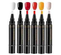 Polishey Nail Polish Pens UK, 6 Colors Nail Varnish Pens Set, Gel Nail Polish Pen, 2025 New Upgraded 3 i n 1 One-Step Nail Polish Gel Pen, Nail Polish Pens For Women Girls