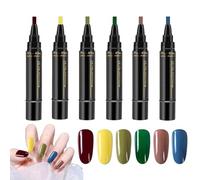 Polishey Nail Polish Pens Uk | 6 Pack 3 In 1 Gel Nail Polish Pen | 5ml MultiColor Nail Varnish Pens Set | Quick-dry -e Step Gel Nail Polish Set | DIYS Soak Off Nail Arts Sets For Women Girls