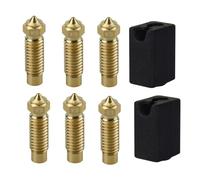 POLISI3D 8-Pack Multi Size Nozzles Silicone Cover Socks Hotend Spare Brass Nozzle 0.4 0.6 0.8 1.0 Compatible with Elegoo Neptune 4 MAX / Neptune4 Plus 3D Printer Accessories Parts