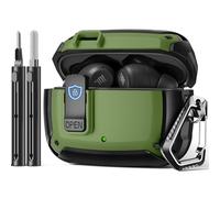 Polislime for JBL Vibe Beam2 Case (2025) / for Beam Case (2023)/ for JBL 200TWS (2022) with Lock Clip & Cleaning Kit,Shockproof Protective Headphone (Dark Green)