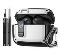 Polislime for JBL Vibe Beam2 Case (2025) / for Vibe Beam Case (2023)/ for JBL Vibe 200TWS (2022) with Lock Clip & Cleaning Kit,Shockproof Protective Headphone Cover(White)