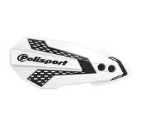 POLISPORT 8308200007 - Hand Protectors MX FLOW 1 MX-Style Attachment Point Made of Plastic Including Mounting Kit Compatible with Motorcycles KTM, GAS GAS, Husqvarna, Sherco in White/Black