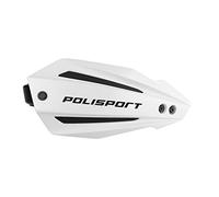 Polisport 8308600002 - Hand Protectors Bullit FWA 2 Attachment Points with Plastic Bridge MX-Style Made of Plastic Including Mounting Kit Compatible with All MX/Enduro Models in Colour White