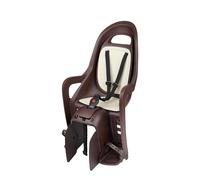 POLISPORT 8406100016 - Rear Bicycle Child Seat Groovy Maxi For Luggage Carrier - Safe, Comfortable, and Easy to Install Design for Kids Aged 9 Months to 5 Years, Dark Brown/Brown
