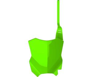 POLISPORT 8665900010 OEM Replica Front Number Plate Made of Durable and Resistant Glossy Plastic Compatible with Kawasaki Motorcycles in Green