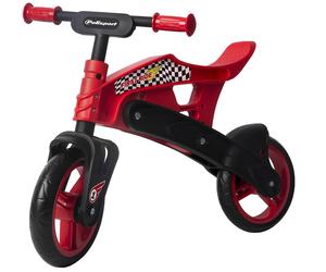 Polisport Childrens Balance Bike Plastic Boys Girls Training Bicycle Red Black