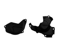 Polisport Clutch Ignition Cover Protectors For Honda CRF450R 2010-2016 Black