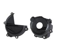 Polisport Clutch Ignition Cover Protectors For Suzuki DRZ400 2000-2023 Black