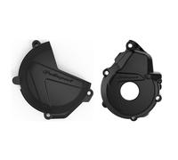Polisport Clutch & Ignition Cover Protectors Husqvarna FE 250 350 2017-18 Black