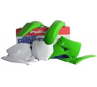 Polisport Plastic Kit Fits Kawasaki KX 125 250 03-08 Green/White