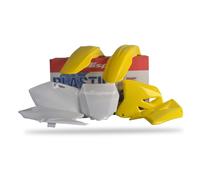 Polisport Plastic Kit Fits Suzuki RM 125 250 01-08 Yellow/White