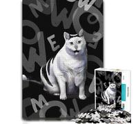 Polite Cat Meme Jigsaw Puzzle for Adults | A focused indoor hobby: a clear section-by-section approach during indoor leisure.