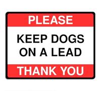 Polite Courtesy Notice Metal Sign for Street House Apartments Flats 15cm x 20cm - Please keep dogs on a lead