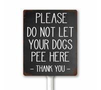 Polite No Dog Peeing Metal Sign - No Pooping Dog Yard Sign With Stake - Please Do Not Let Your Dogs Pee Here Lawn Decor Sign - Heavy Duty Aluminum Plaque Fade Resistant 20x30 CM