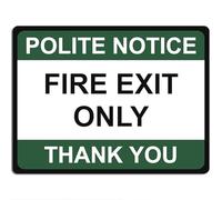 Polite Notice Metal Sign for Office Retail Pub Restaurant School 15cm x 20cm - Fire Exit Only
