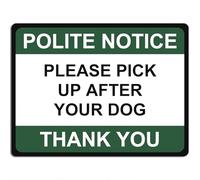 Polite Notice Metal Sign for Office Retail Pub Restaurant School 15cm x 20cm - Please Pick Up After Your Dog