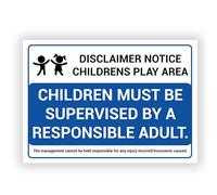 Polite Notice Sign - DISCLAIMER NOTICE: CHILDREN'S PLAY AREA - Supervision Required - Durable Weatherproof PVC Sign - Modern Design for Indoor & Outdoor Use (No. 013)