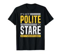 Polite to Stare - Wacky Exercise Slogan, Fitness Caption T-Shirt