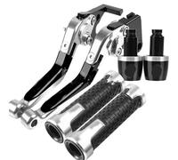 POLITI Brake Clutch Levers for NSR250 NSR 250 MC18/MC21/MC22/MC19/CBR250 1988 1989 1990 1991 1992 1993 1994 Handlebar Grips Ends(Silver A)