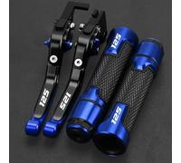 POLITI for Yamaha DT125R 2000-2004 Aluminum Handlebar Grip Foldable Extendable Adjustable Brake Clutch Lever(Blue 2)