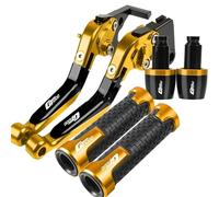 POLITI Motorcycle Adjustable Brake Clutch Levers for Ducati GT 1000 Sport Classic GT1000 2006 2007 2008 2009 2010 Handlebar Grips Ends(Gold)