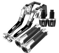 POLITI Motorcycle Adjustable Brake Clutch Levers for Ducati GT 1000 Sport Classic GT1000 2006 2007 2008 2009 2010 Handlebar Grips Ends(Silver)
