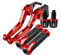 POLITI Motorcycle Adjustable Brake Clutch Levers for Ducati GT 1000 Sport Classic GT1000 2006 2007 2008 2009 2010 Handlebar Grips Ends(Red D)