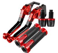 POLITI Motorcycle Brake Clutch Lever for CBR1100XX CBR 1100 XX Super Blackbird 1997 1998 1999 2000-2007 Handlebar Grips Ends Caps(Red A)