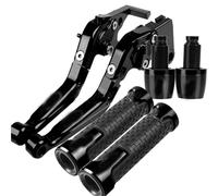 POLITI Motorcycle Brake Clutch Lever for CBR1100XX CBR 1100 XX Super Blackbird 1997 1998 1999 2000-2007 Handlebar Grips Ends Caps(Black A)