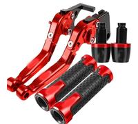 POLITI Motorcycle Brake Clutch Lever for CBR1100XX CBR 1100 XX Super Blackbird 1997 1998 1999 2000-2007 Handlebar Grips Ends Caps(Red B)