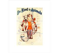 POLITICAL ANIMAL WELFARE CHARITY KID CAT DOG KIND FRAMED ART PRINT B12X7646