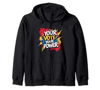 Political Graffiti - Civic - Your Vote Your Power Graphic Zip Hoodie