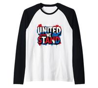 Political Graffiti - Vote, Civic - United We Stand Graphic Raglan Baseball Tee