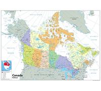 Political Map of Canada - Size A1-59.4 x 84.1cm - Paper Laminated | Detailed Laminated Wall Map, Ideal For Home, Office Or Classroom Display.