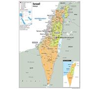 Political Map of Israel - Size A1-59.4 x 84.1cm - Paper Laminated